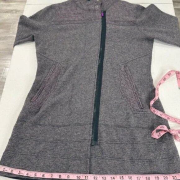 Title Nine Swacket Sweater Jacket Wool Blend Grey & Purple Women’s Size Medium - Picture 7 of 11